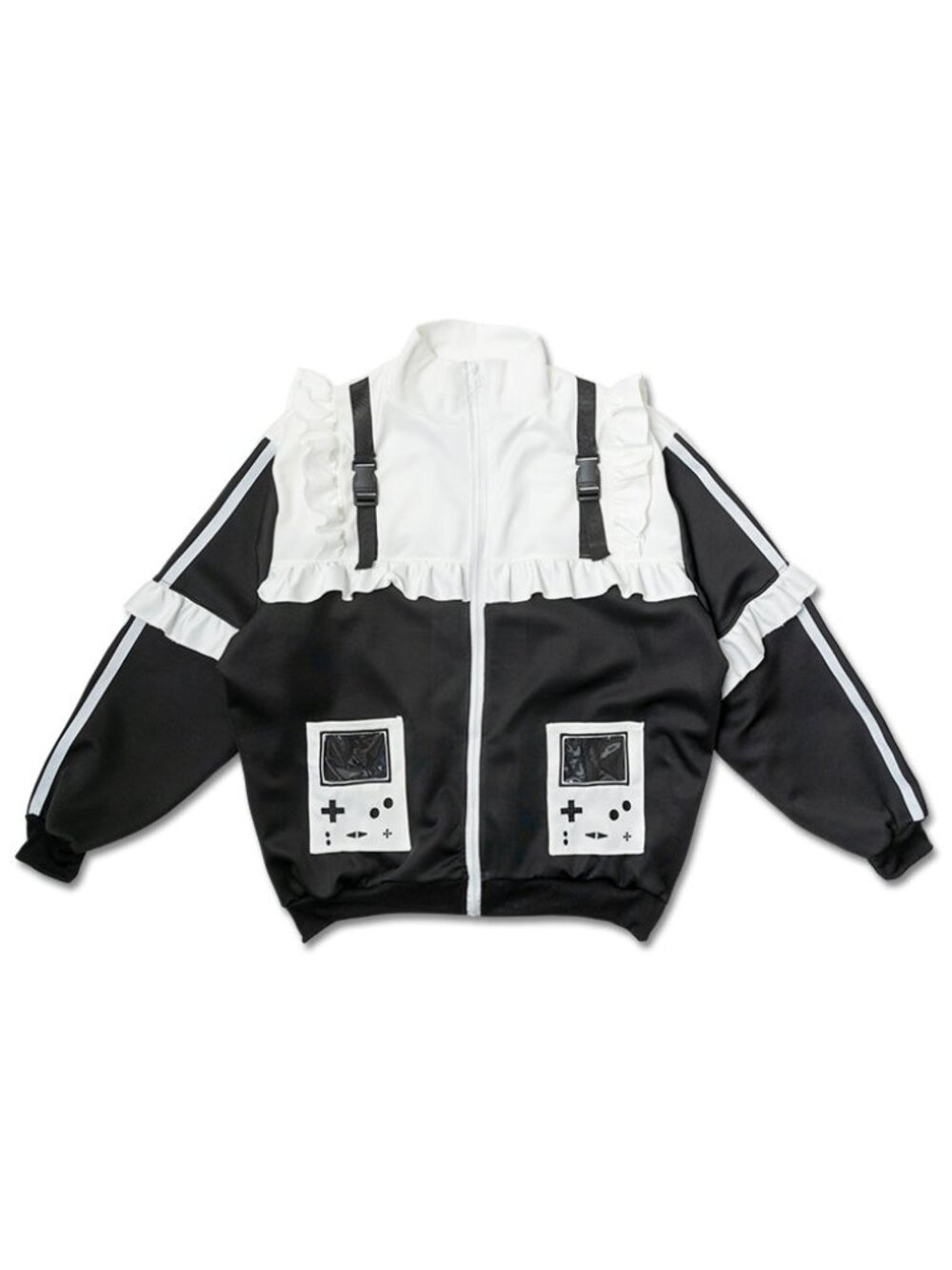 NEW ACDC RAG Game Over Frill Black Jersey Oversized Jacket